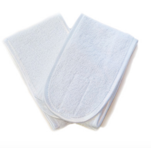 Reusable White Velcro Headband 2 pack